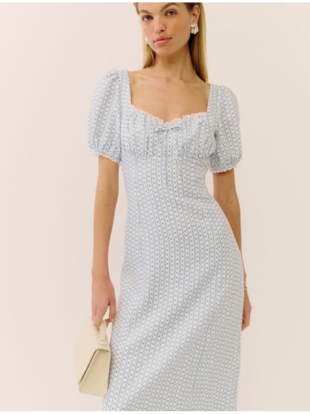 Reformation Cherise linen midi dress.
